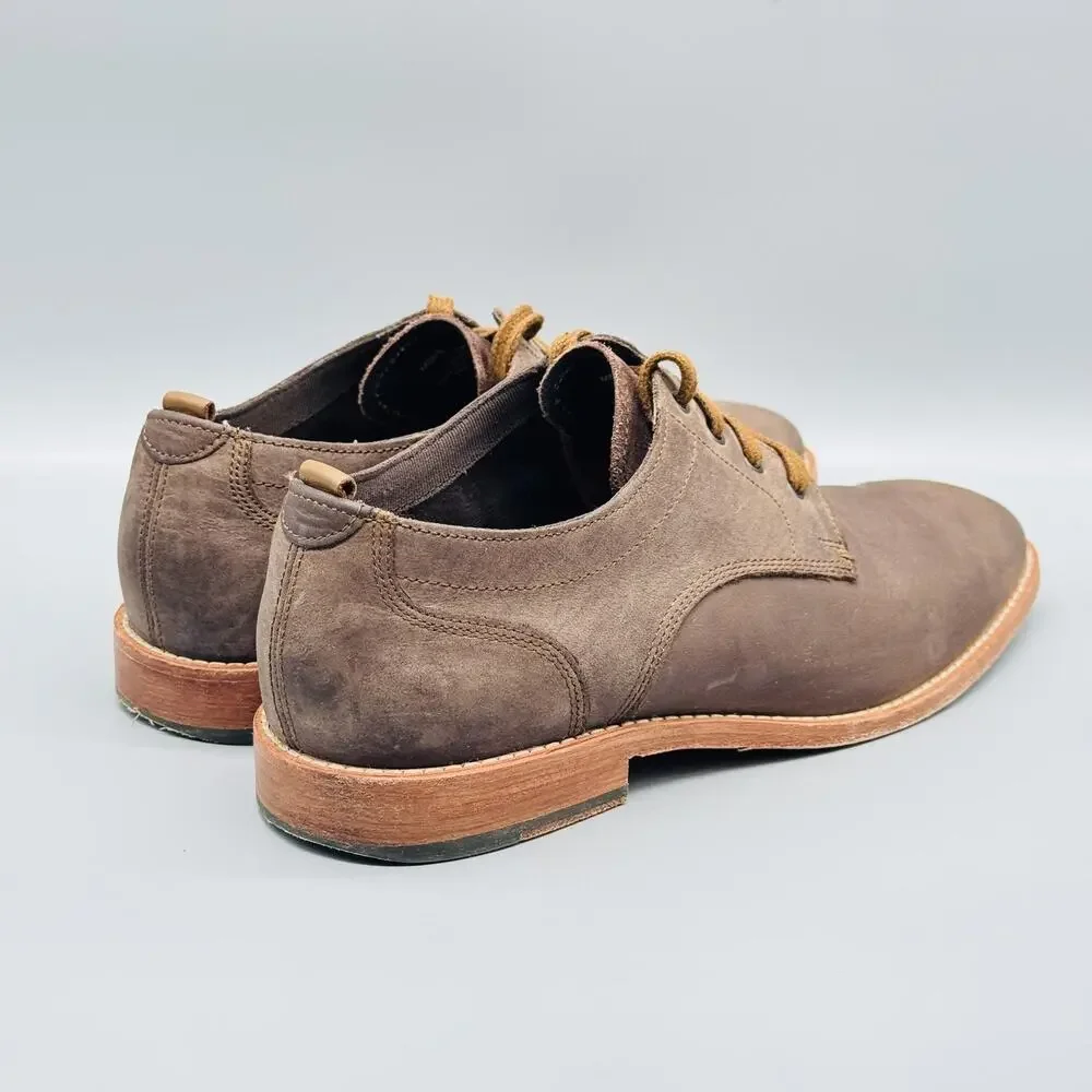Cole Haan Shoes Mens 7.5 Brown Nubuck Leather Feathercraft Blucher Oxford Dress